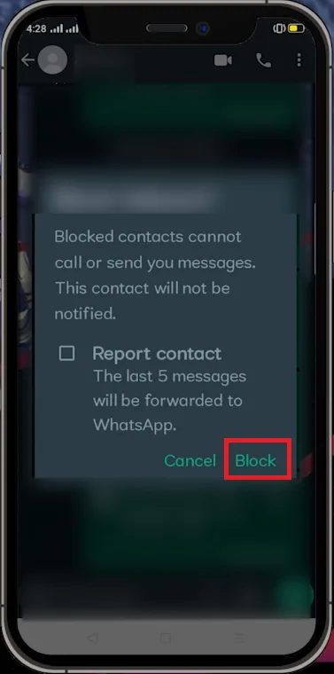 block the whatsapp user