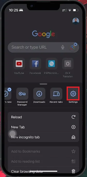 chrome settings