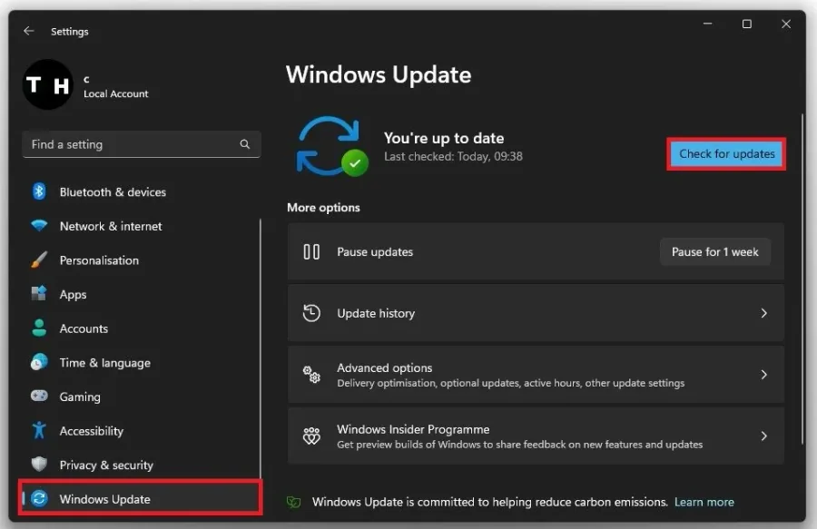 Windows Settings > Windows Update