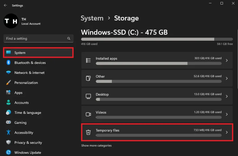 delete temporary files