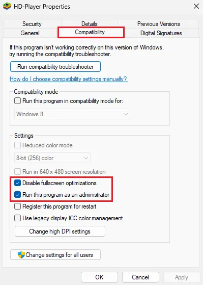 bluestacks compatibility settings