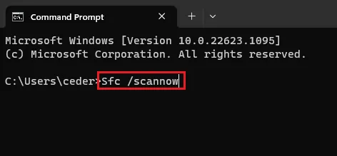 system file checker command