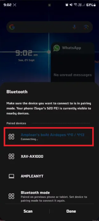 connect bluetooth device