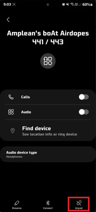 unpair device