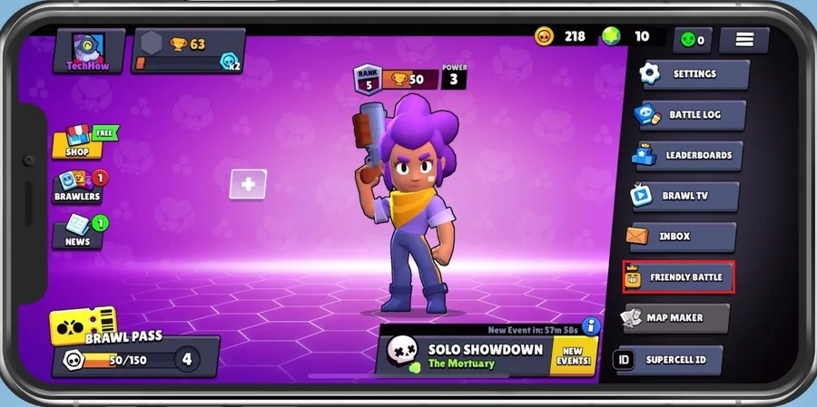 Brawl Stars Menu > Friendly Battle