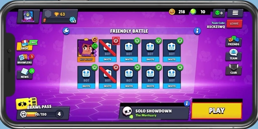You can also share your team code, which will allow other users to join your game…