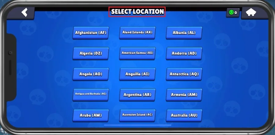 Select the closest server location