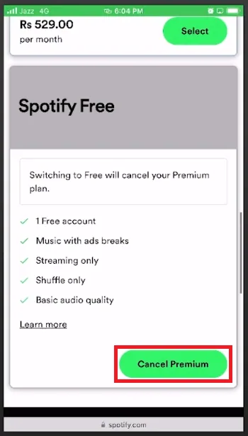 cancel premium