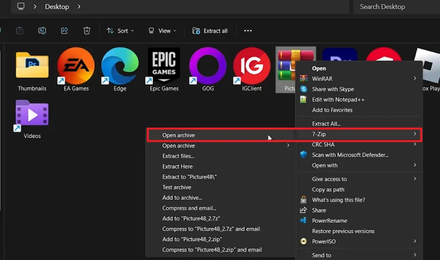 extract files correctly