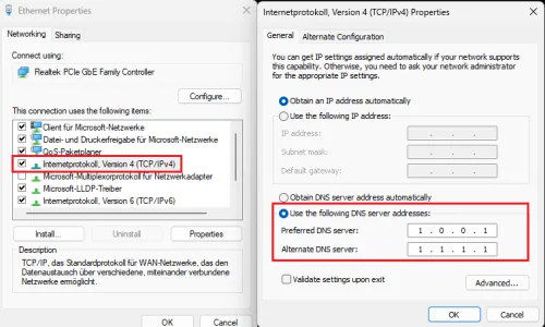 change dns server