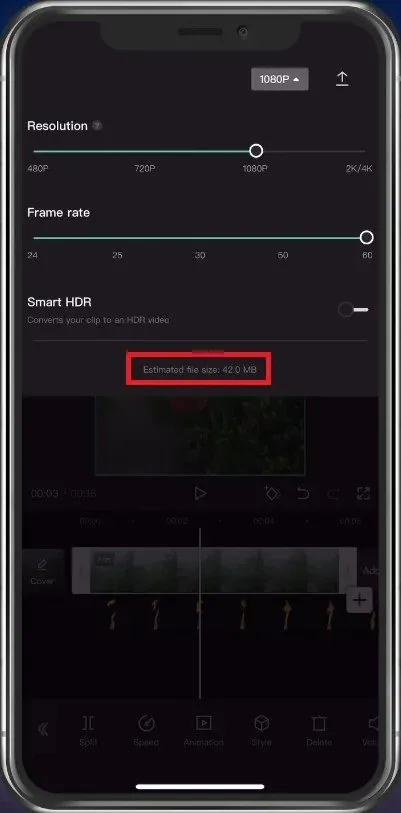 CapCut Project Resolutiuon & Frame Rate
