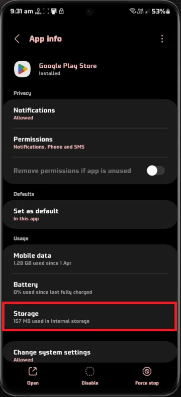 play store settings