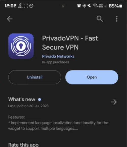 install privadoVPN