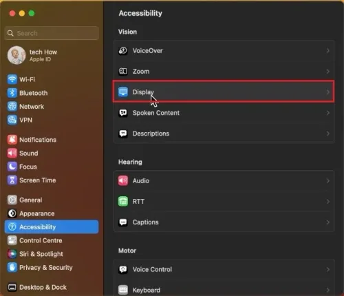 System Settings > Accessibility > Display