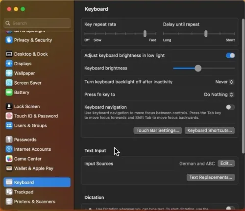 System Settings > Trackpad
