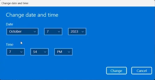 change date and time