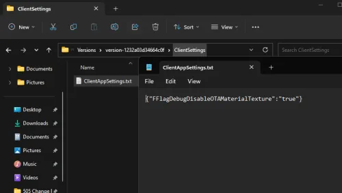 create client settings folder
