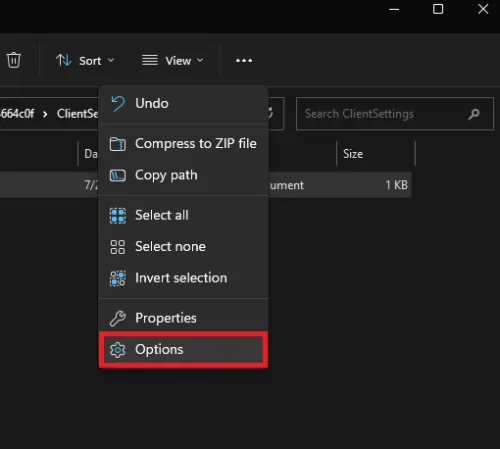 windows folder options