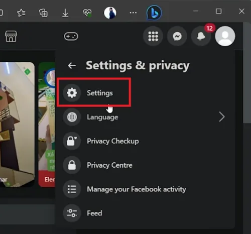 facebook settings