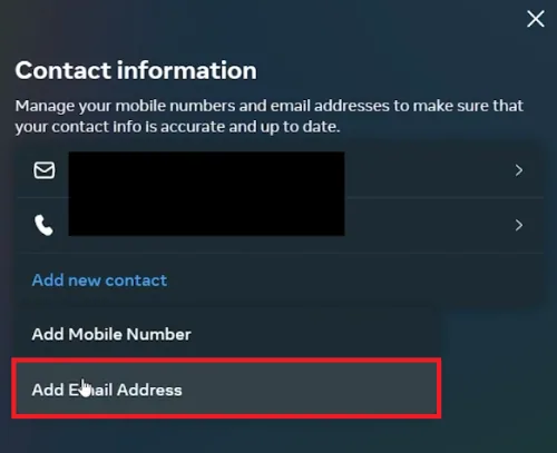 add email address