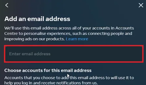choose account for email address