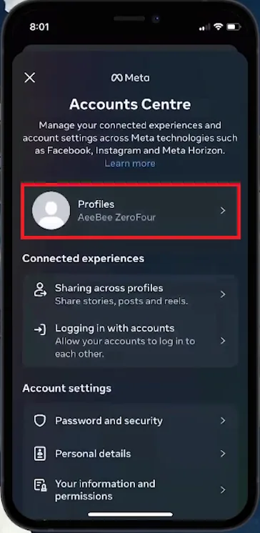 select your profile