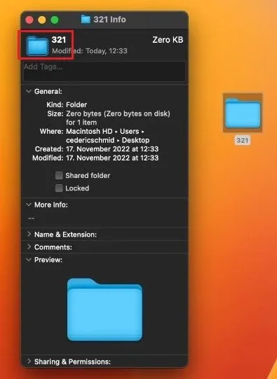 Folder > Get Info > Copy Icon