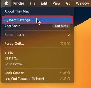 Open System Settings