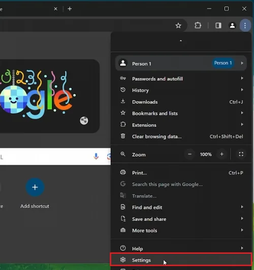 chrome settings
