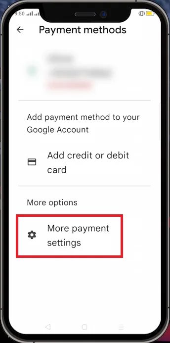 more payment settings