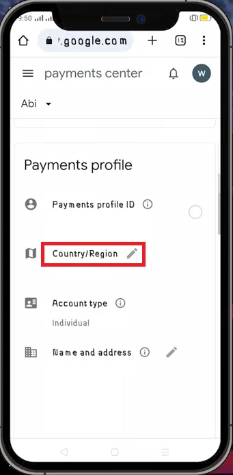 change region or country