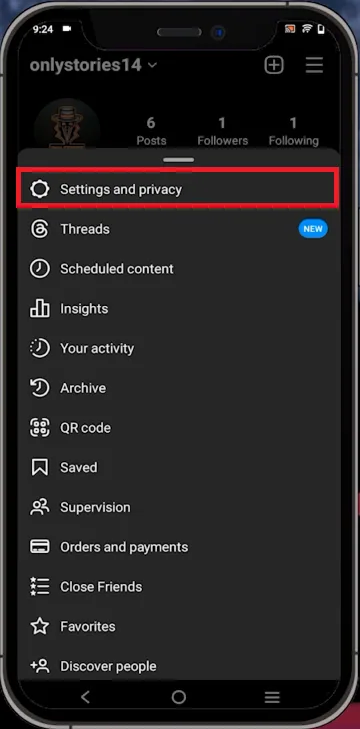 instagram settingsa nd privacy