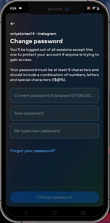 enter your new password