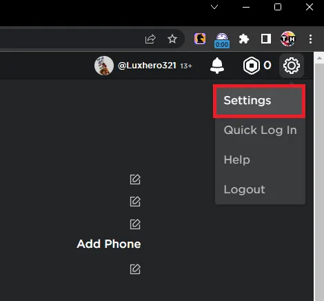 roblox account settings