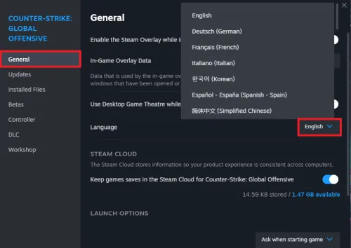 change game language