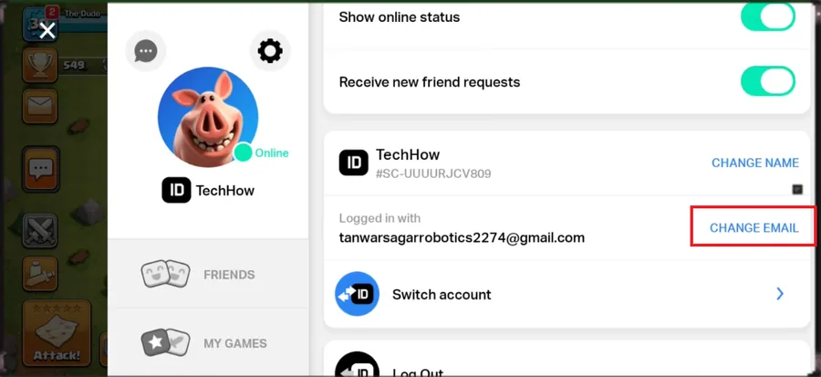 tap change email