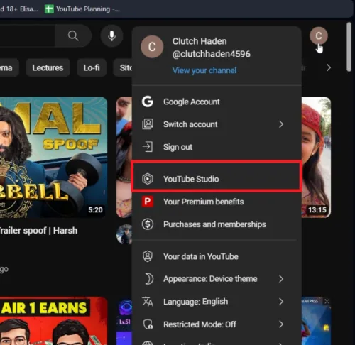access youtube studio