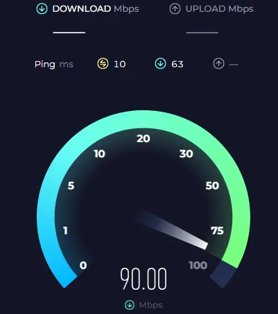 testing the internet connection speed