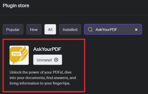install the askyourpdf plugin
