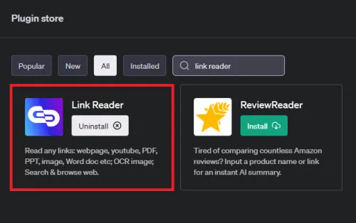 install link reader for chatgpt