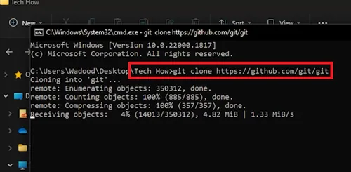 clone git to the folder