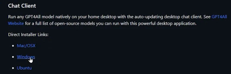 download the chat client for windows