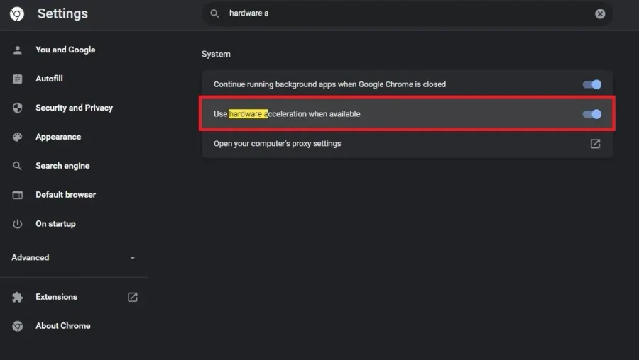 Google Chrome Settings > Use hardware acceleration when enabled