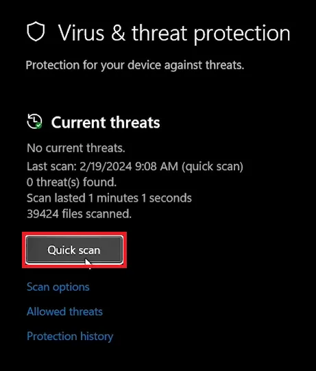 antivirus scan