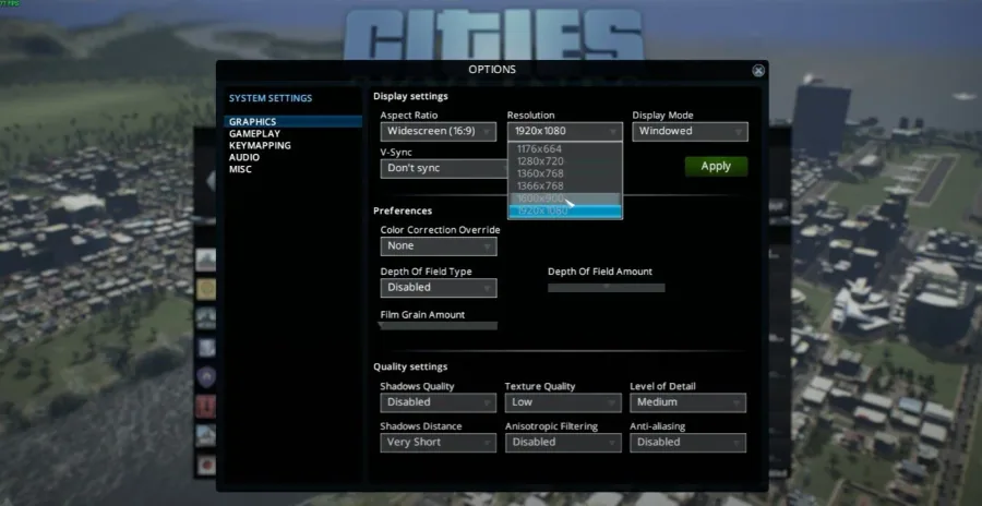 Graphics Settings