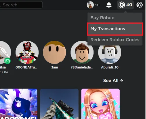 roblox transactions