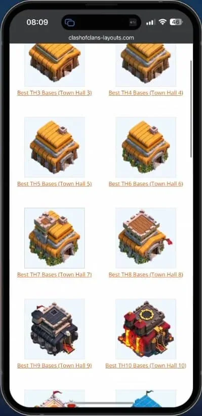 browse coc layouts