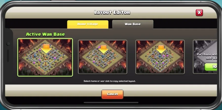 Copy a base in the layout editor