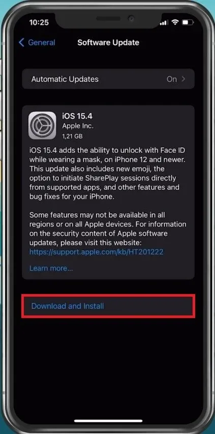 iPhone Settings > General > Software Update