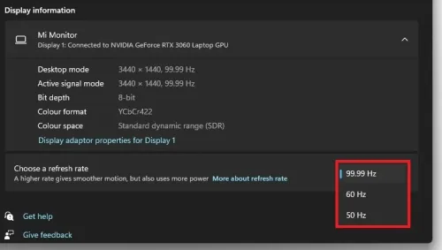 Adjust your screen refresh rate